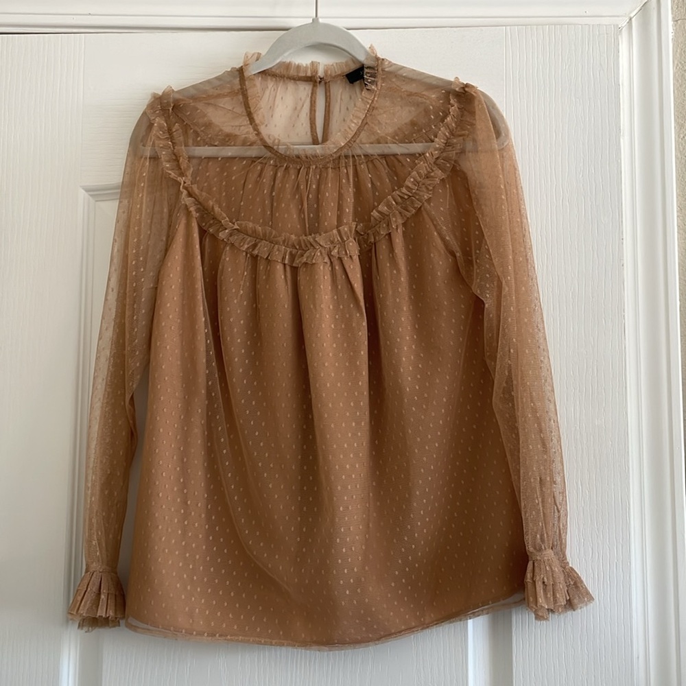 J.CREW | Sheer Ruffle Swiss Dot Blouse